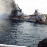Neues Video des brennenden Kriegsschiffs "Moskwa" im Netz aufgetaucht